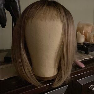 Stylish Brown Wig with Bangs